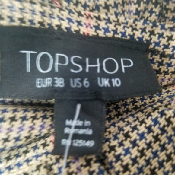 Topshop Checkered Paperbag waist skirt size 6 - Picture 12 of 13